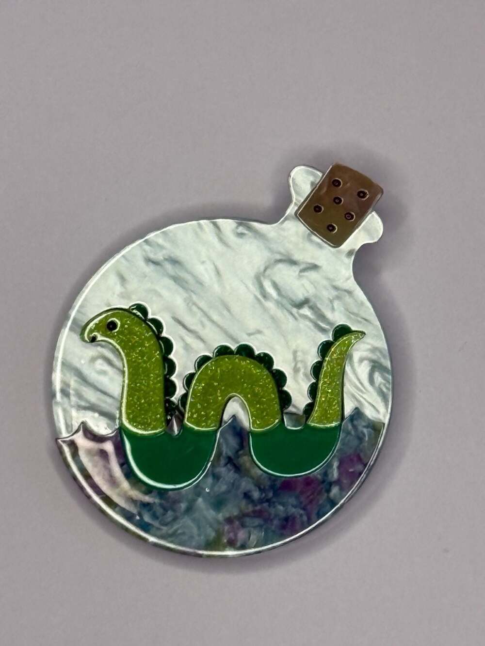 Erstwilder Loch Ness Monster Nessie Potion Bottle Brooch